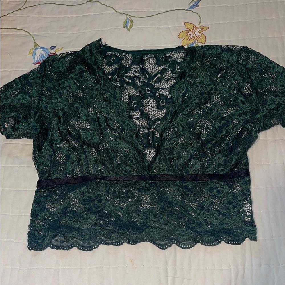 Elegant Green Lace Top